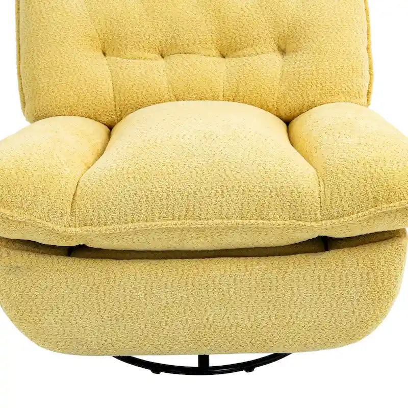 Chenille Swivel Glider Recliner Chair with Push-Back Function